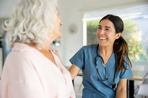 Caregiver with elderly client